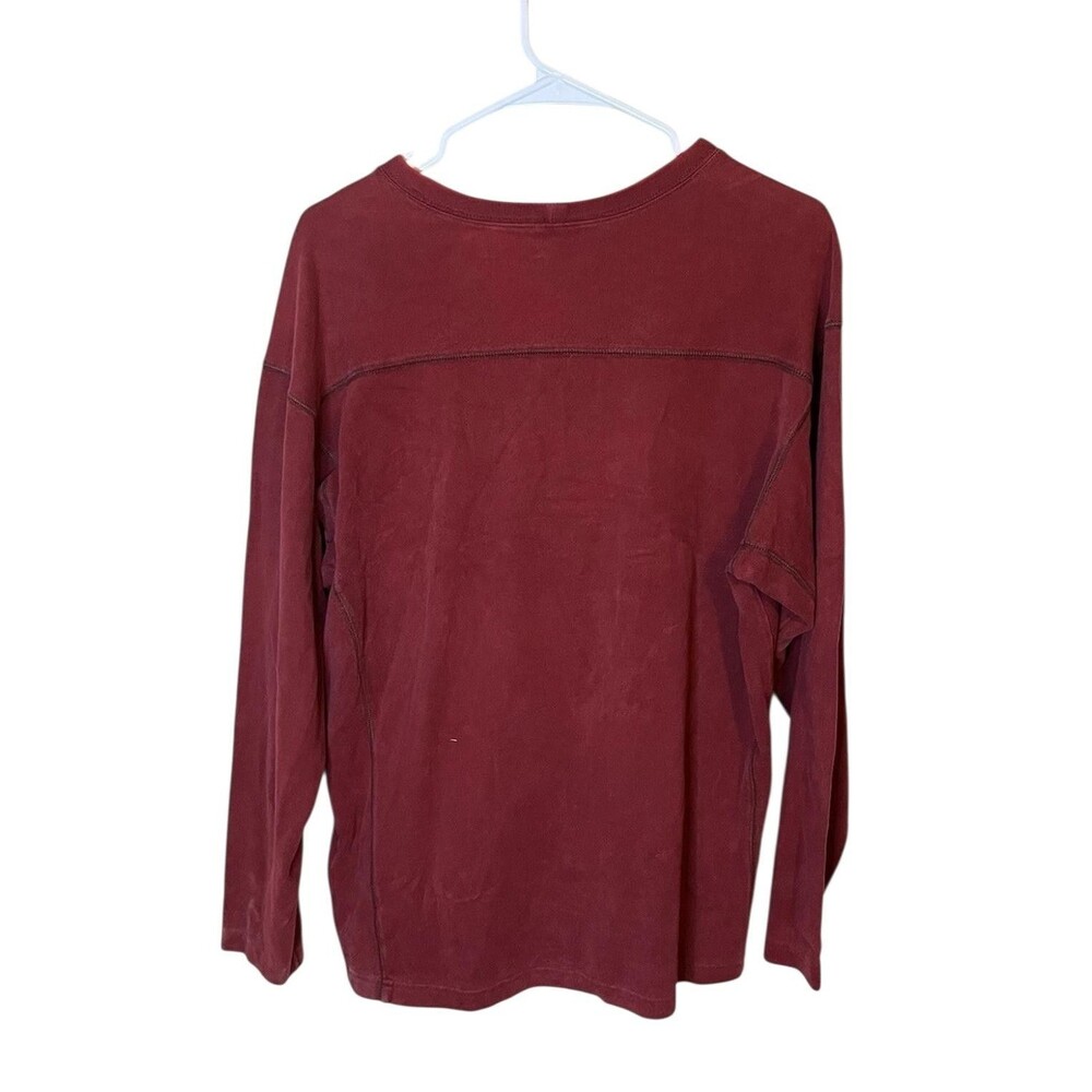 Columbia Mens Medium Crewneck Shirt Red Long Sleeve Cotton - Picture 2 of 5